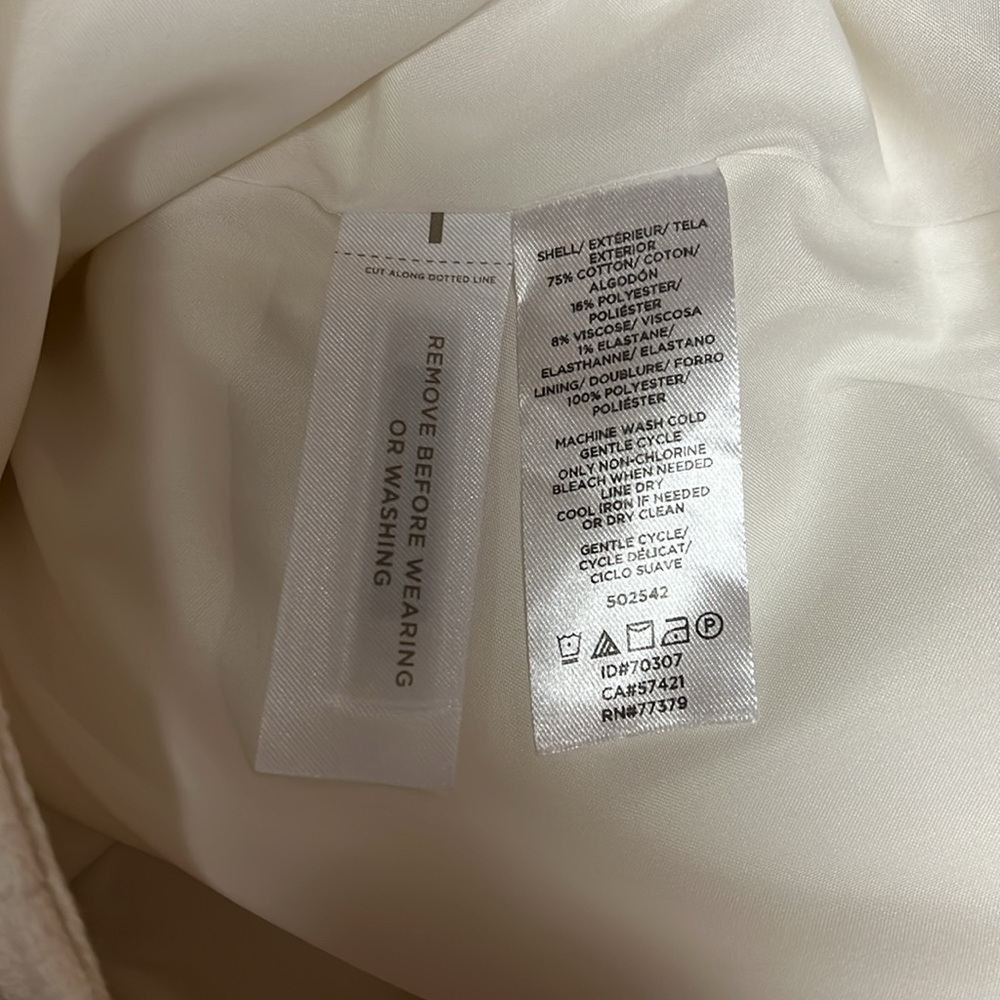 Gorgeous Cream Off White Ann Taylor Buttoned A-Line Weave Zip Back Skirt Size 8 - Picture 9 of 9